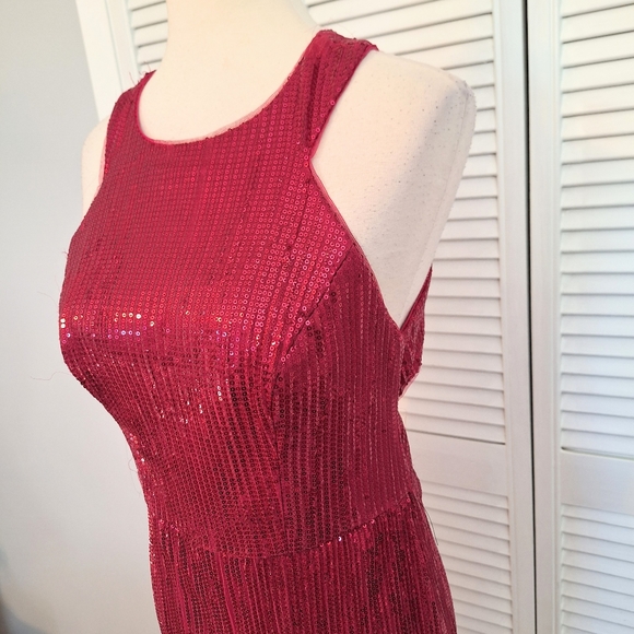 Adrianna papell halter sequin body form dress sz 6 - Picture 7 of 8